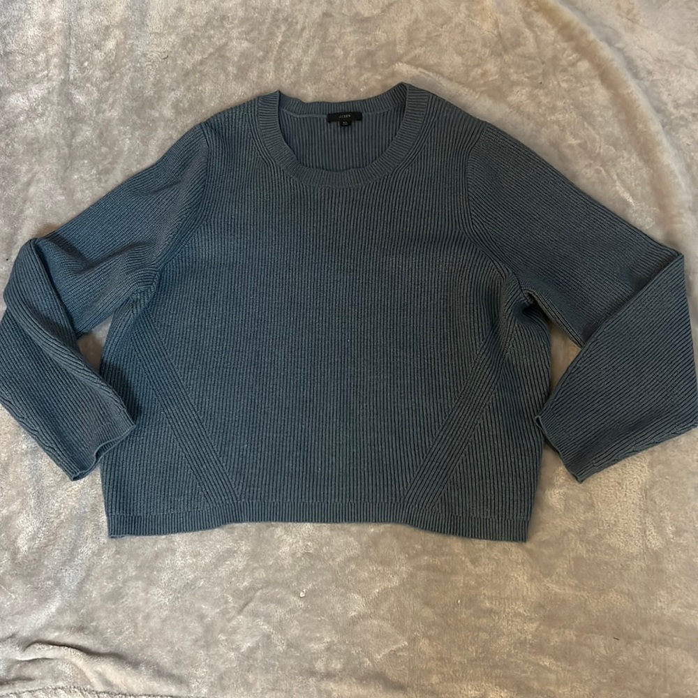 J crew ribbed stretch crewneck sweater